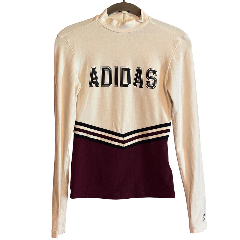 Adidas Originals Adibreak Cheer Top Cream Burgundy Varsity Y2K Athleisure XS